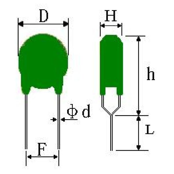 Resettable Fuse PTC Type Thermistor , Inrush Current Limiter 50R ±25% 120C 380V