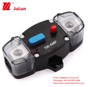 China Manual Reset 0-8 Gauge 12-48 Volt 200 Amp Circuit Breaker With Trolling Car Stereo Audio Inline Fuse Block Holders Inver on sale