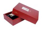 Hot Embossing Red / White Cardboard Gift Boxes With Handles Nontoxic UV Printing