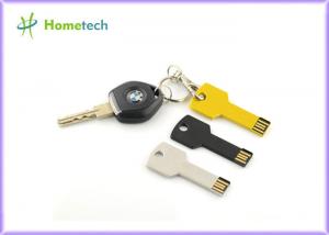 China Silver Metal Key Shaped USB Flash Drive , Waterproof Memory Chip Key on sale