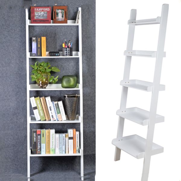 5 Layers 74.8'' Multifunctional Wooden Corner Bookshelf