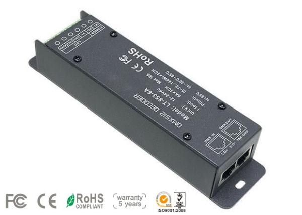 Buy 12V - 24VDC 6A * 3 Channels  DMX Decoder LED Controller with RJ45 DMX Socket at wholesale prices