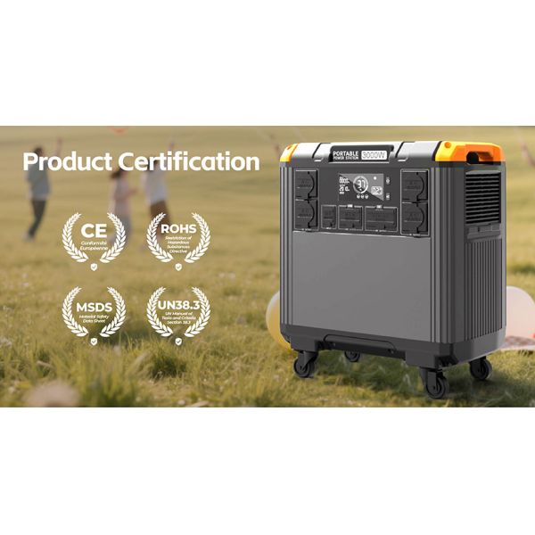 3000W Portable Power Station with Super Fast Charge 5376Wh Capacity and Multiple Output Interfaces for Outdoor Camping