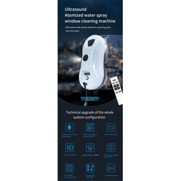 Effective Glass Cleaning Solution PANAVOX Automatic Window Cleaner with 5 mins/m2 Speed