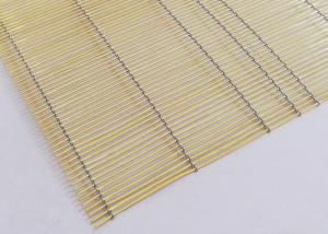 Quality Architectural Brass Woven Wire Mesh For Laminated Glass , Gold Color for sale