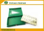 Small Green PVC Box Dominoes Double 6 Rectangle Round Corner