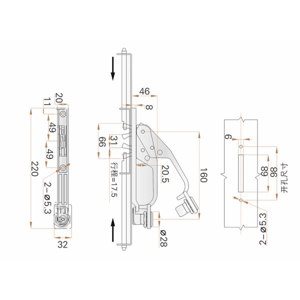 Low Voltage Switchgear Door Pull Handles Modern Design Black Powder Coated Surface
