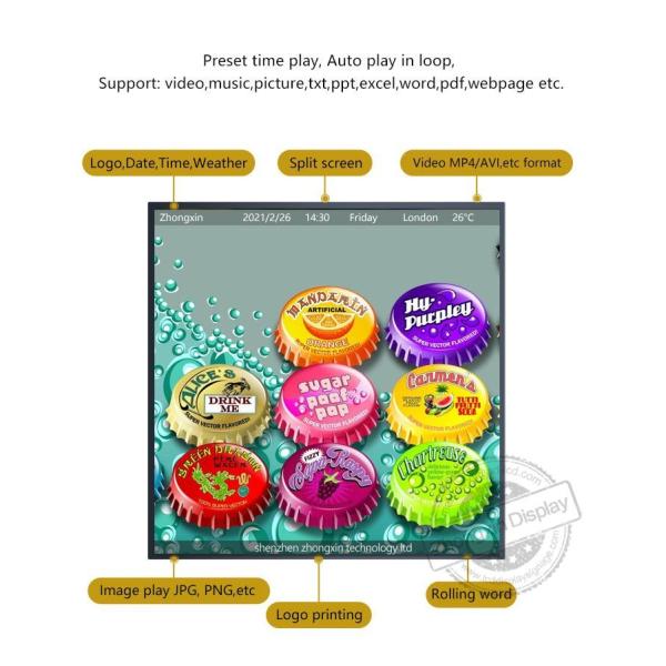 22inch Square Lcd Display 1:1 Lcd Digital Signage Aspect Ratio And Smart Android