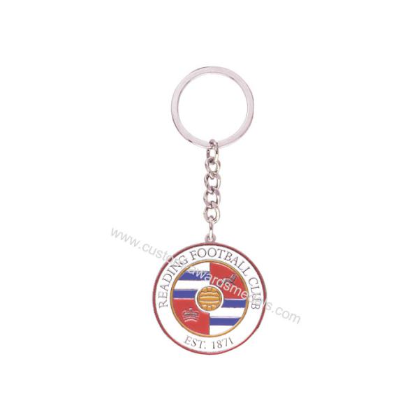 Custom Iron Stamped Iron / Brass / Copper Football Club Key Chain with Soft Enamel