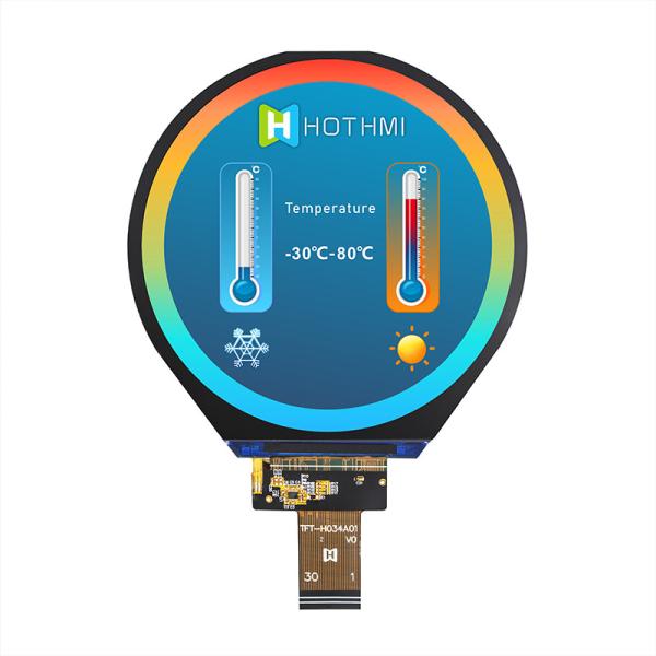 3.4 Inch IPS 800x800 Round Screen TFT Display Panel For Industrial Control