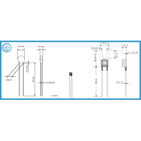 100 Ohm 60C PTC Thermistor 16V PTC Temperature Sensor For Amplifier Audio