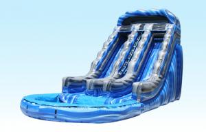 China 18Ft Summer Splash Kids Inflatable Water Slides 0.55-0.9mm PVC Tarpaulin For Park Centre on sale
