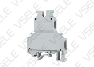 China UKK Type Din Rail Terminal Blocks / Double Level Screw Dual Row Terminal Block on sale