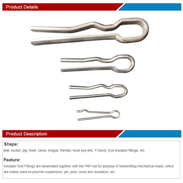 Stainless Steel Spring Cotter Pin For Transmission Line Insulator