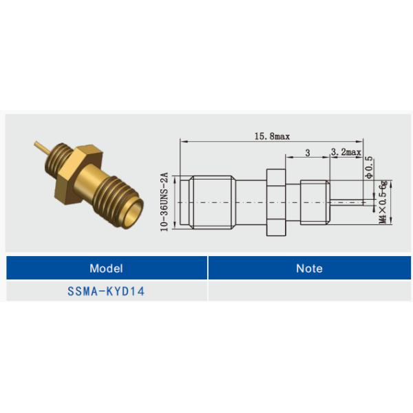 Copper Alloy Gold Plated SSMA Female / Jack RF Coaxial / Coax Microstrip Connector Frequency Up To 18GHz with Bulkhead Mount