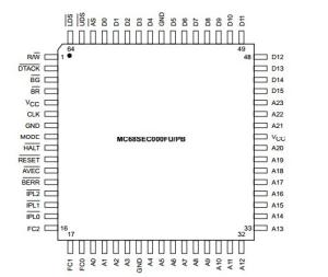 Integrated Circuit Chip Real-Time Clock plus RAM with Serial Interface MC68000L8 MOTOROLA  TO 