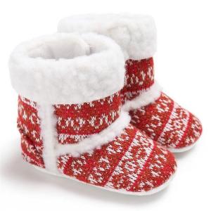 China New fashion non-woven knitted crochet winter warm Walking shoes baby booties knit on sale