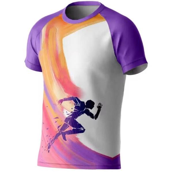 100% Polyester Full All Over Sublimation Printed T Shirts Running Sport Tshirt Quick Dry