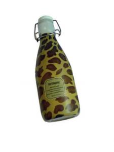 Quality PET Brown Leopard Printed Shrink Sleeve Labels for Baby Drink Bottles for sale