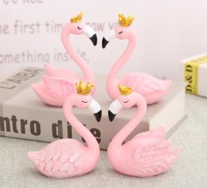 Quality Creative Pink flamingo Resin Crafts Figurines desk décor for sale