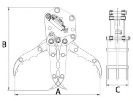 High Strength Excavator Grapple Bucket / Mechanical Grapple Bucket
