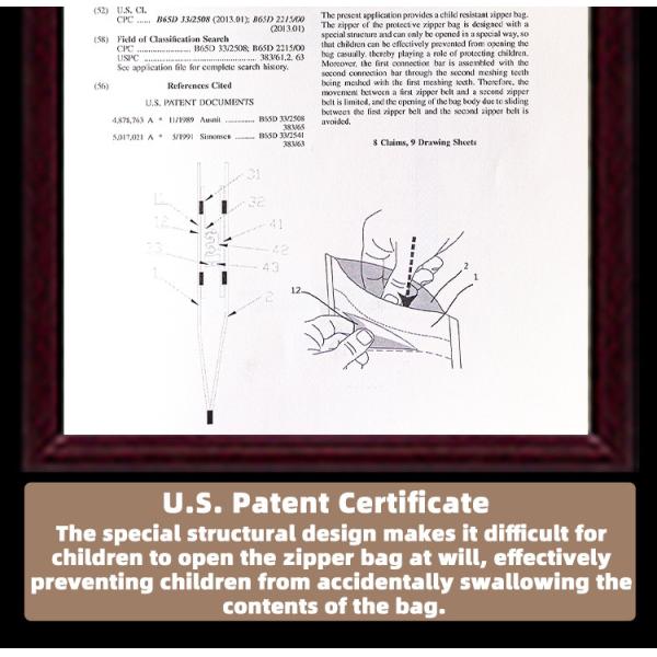 Certified Child Resistant Bags Multi-Layer Composite Packaging with Tamper-Proof Seal Custom Sizes Thickness Printing CPSC ISO for Pharma