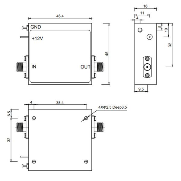 8 To 10 GHz X Band Power Amplifier P1dB 31 dBm Digital RF Amplifier