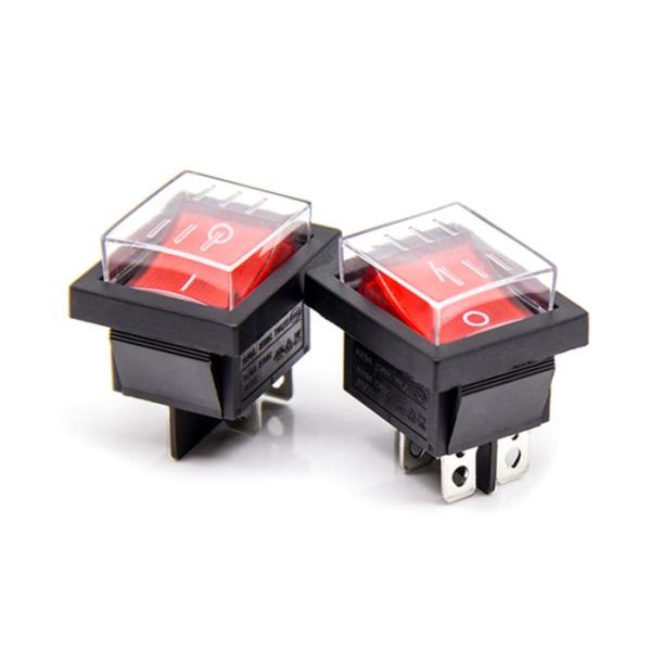 KCD4 DPST ON - OFF 4 Pin Rocker Boat Red Green Color Switch 15A / 20A AC 250V / 125V