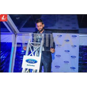 Lecture Podium Aluminum Square Truss / Triangle Tilted Truss Customized Length