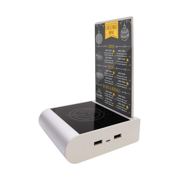 Coffee Shop / Hotel Table Top Mobile Charing Menu Power Bank Low Power Consumption