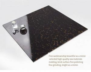 Quality Square Shiny Porcelain Floor Tiles 600*600mm Black Gold Rose Polished for sale