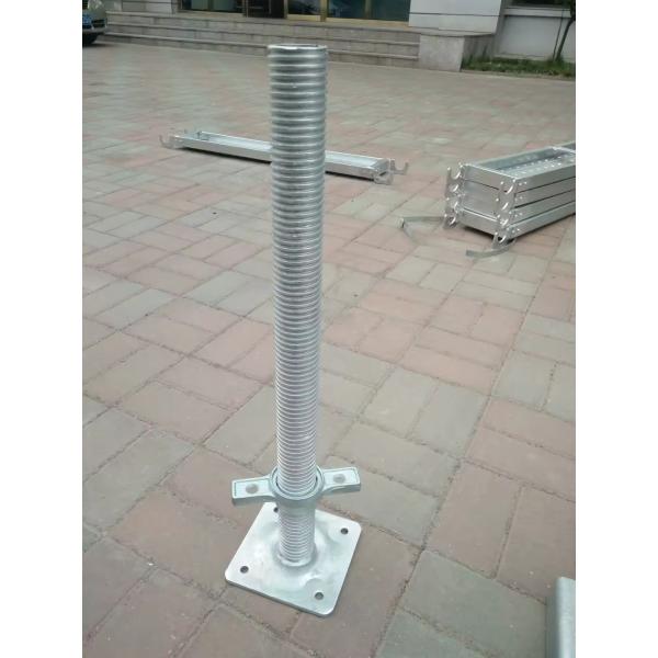 Ringlock System Base Jack For Scaffolding Construction With Round Base Plate