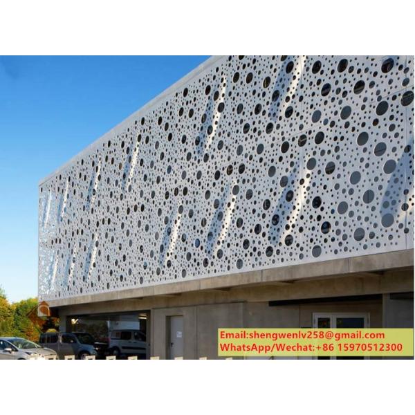 Customized metal facades aluminium cladding sheet with round holes pattern