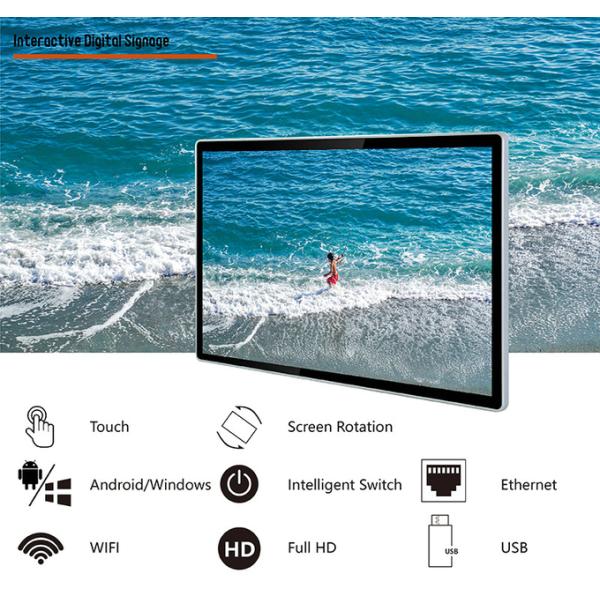 32 Inch Interactive Digital Signage Wall Menu Boards FHD Video LCD Screen IPS