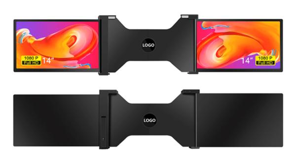 Buy Two 14-inch Panoramic Laptop Monitors Three-screen Setup With 25.3mm Thin Display Full HD IPS 16/9 Aspect Ratio at wholesale prices