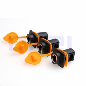 China IP65 Panel Mount Connector Dual Port RJ45 Sockets Ethernet Waterproof on sale