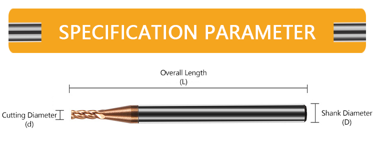 4-Flute Tungsten Carbide End Mill with 55-Degree Flat Cutting Edge and 35-Degree Helix Angle for CNC Applications