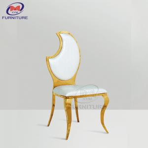 China Luxury Hotel Restaurant Wedding Banquet Event High Back Chair Gold Stainless Steel on sale