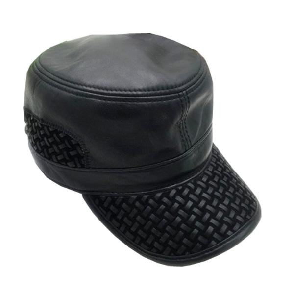 Unisex Custom Leather Hats , Leather Baseball Cap Plain Pattern ODM Designs