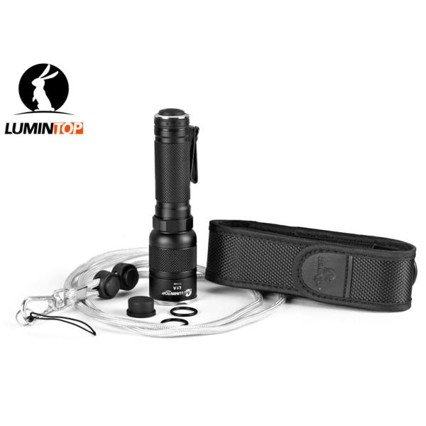 Black Custom Logo Flashlights With Tail Switch , Powerful Promotional LED