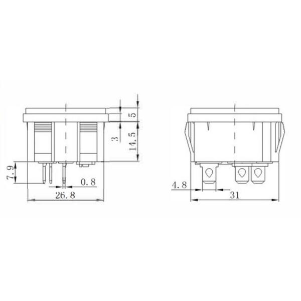 R14-C-1GB1 Electrical 3 pIN C14 250VAC 10A Power Socket Two In One Socket With Fuse Holder