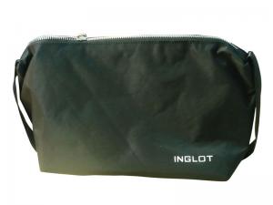 China Eco-friendly Customized  Inglot Black Nylon Wallet Bag With Silvery Plastic Zipper on sale