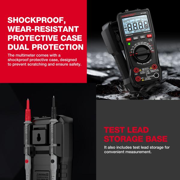 HABOTEST HT135 Digital Multimeter 1000V 10A 4000 Counts AC/DC Transistor Tester Electrical NCV Test Meter Profesional Multimetr