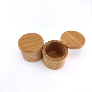 China 9*7cm Bamboo Kitchen Storage Container With Lid Salt Jar 165g on sale