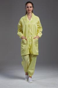 China Class 100 Clean Room Garments With Lapel Gown Wear Resistant Size Customized on sale