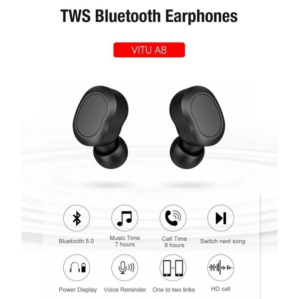2019 Hot Sale Super Mini Plastic Sport Mobile Invisible Binaural Bluetooth Tws Earphone