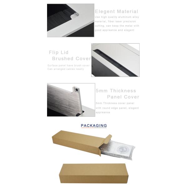 Office table mounted brush table socket outlet with wireless charger