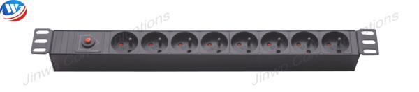 Buy French Type 8 Way Rack Mount Power Distribution Unit For Server Rack 250V Aluminum Alloy Shell at wholesale prices