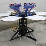 manual 6 color 6 station silk screen printing press for sale