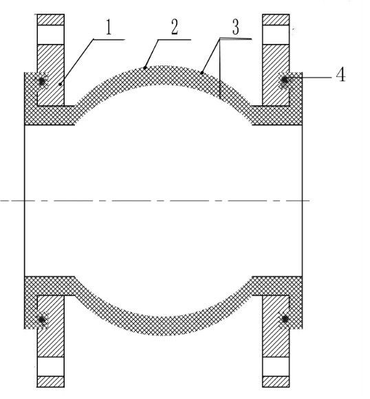 DN50 PN6 Food Grade Single Ball Flanged Rubber Flex Connectors Expansion Joint
